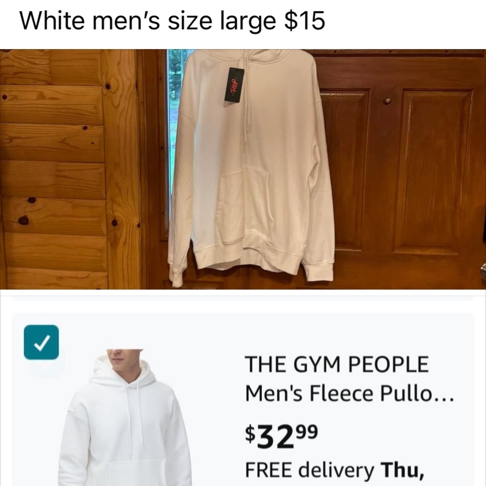 The gym people men’s white hoody new with tags